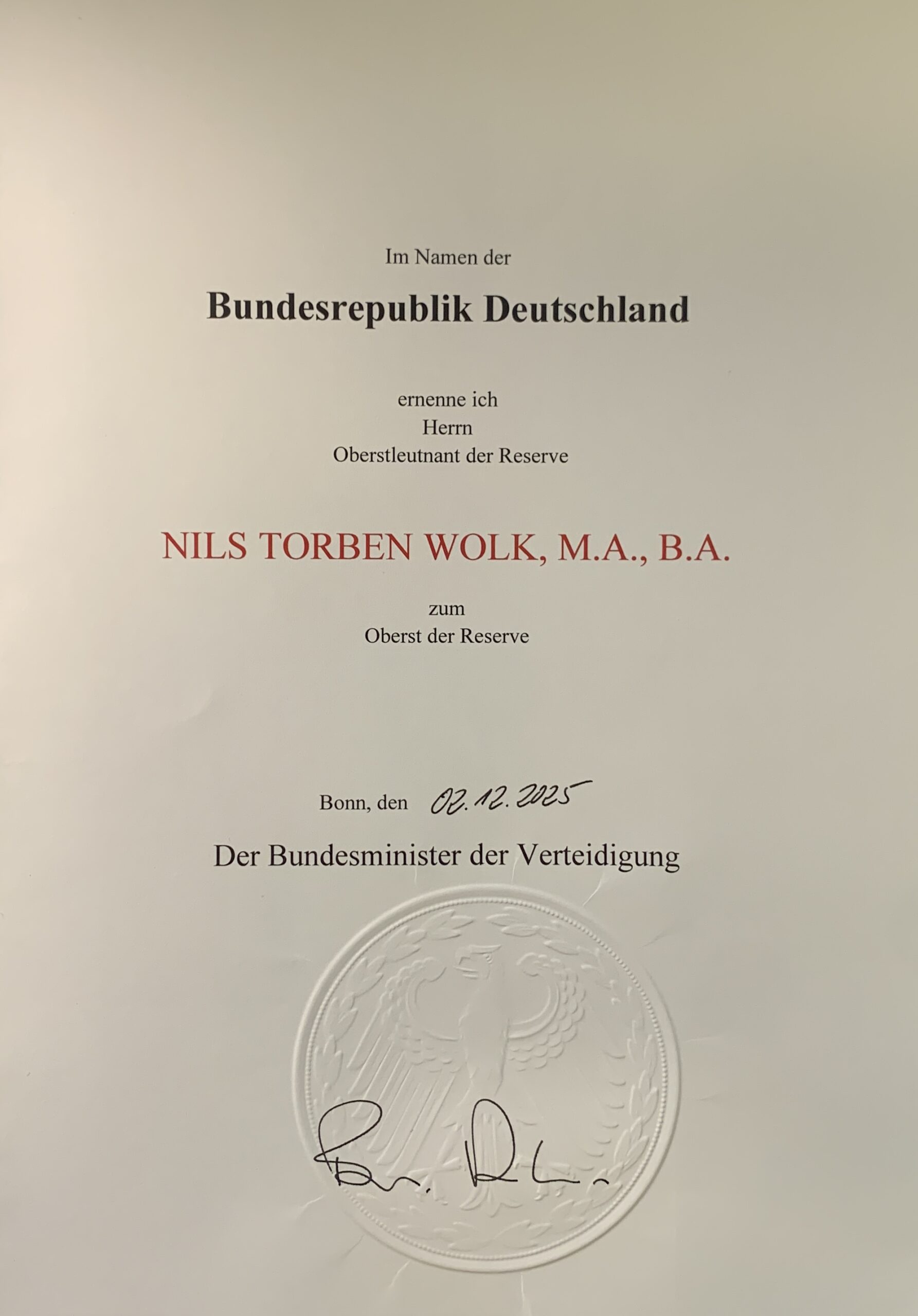 Mit Freude Verantwortung tragen – Mein Weg zum Oberst der Reserve